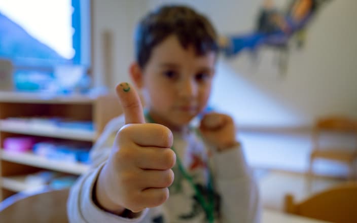Foto Kleiner Daumen für Kindergarten Gallmist